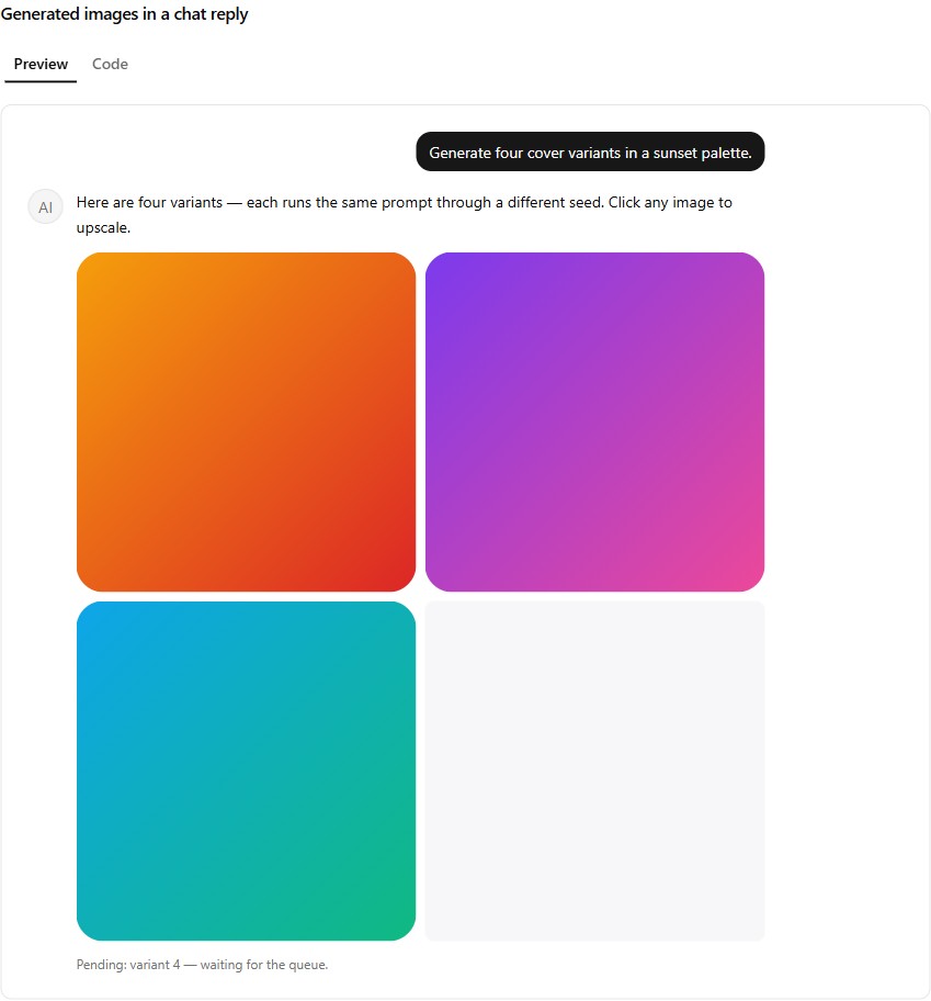 Image generation result preview (light)