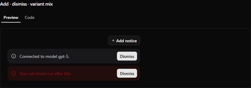 Notification stack preview (dark)