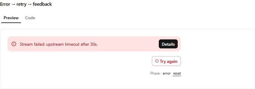 System notice + retry preview (light)